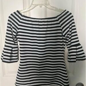 Black and White Striped Women's Top